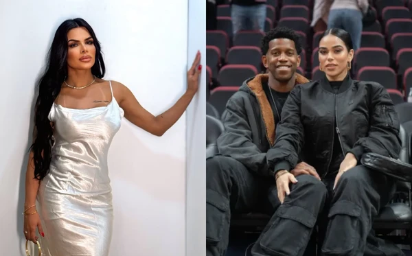 Juliana Merhy (à esquerda) está grávida do zagueiro Gil Baloi, que namora a BBB Elana