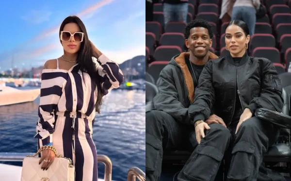 Juliana Merhy (à esquerda) está grávida do zagueiro Gil Baloi, que namora a BBB Elana por Reprodução