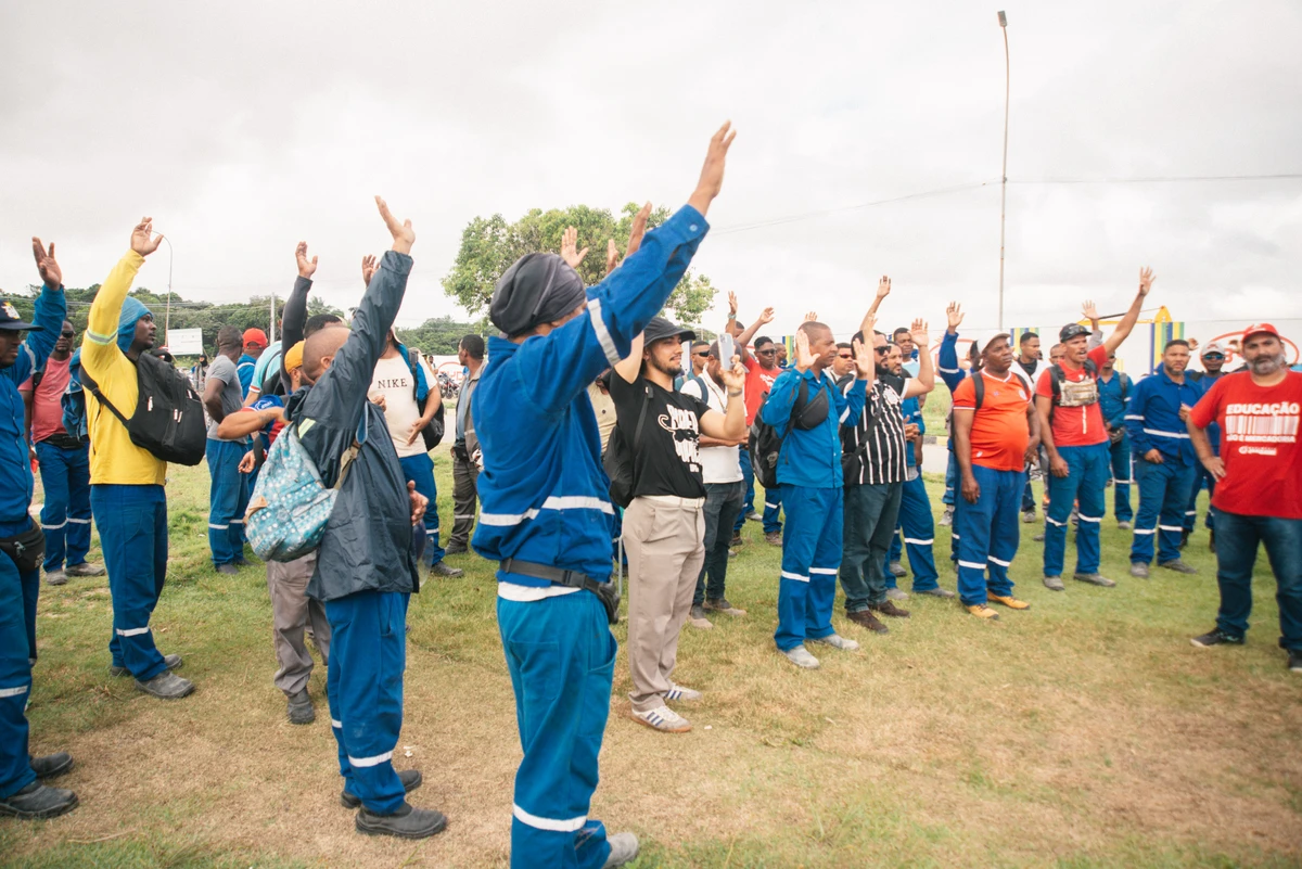 Paralisação de trabalhadores da BYD por Isabella Tanajura/Divulgação