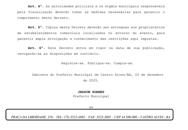 Veja o que diz o decreto da prefeitura por Reprodução