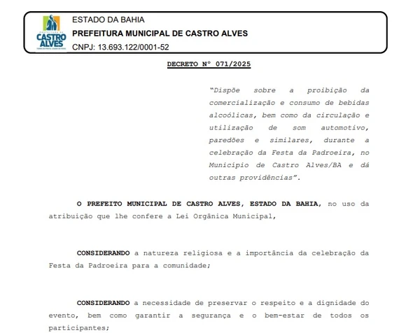Veja o que diz o decreto da prefeitura por Reprodução