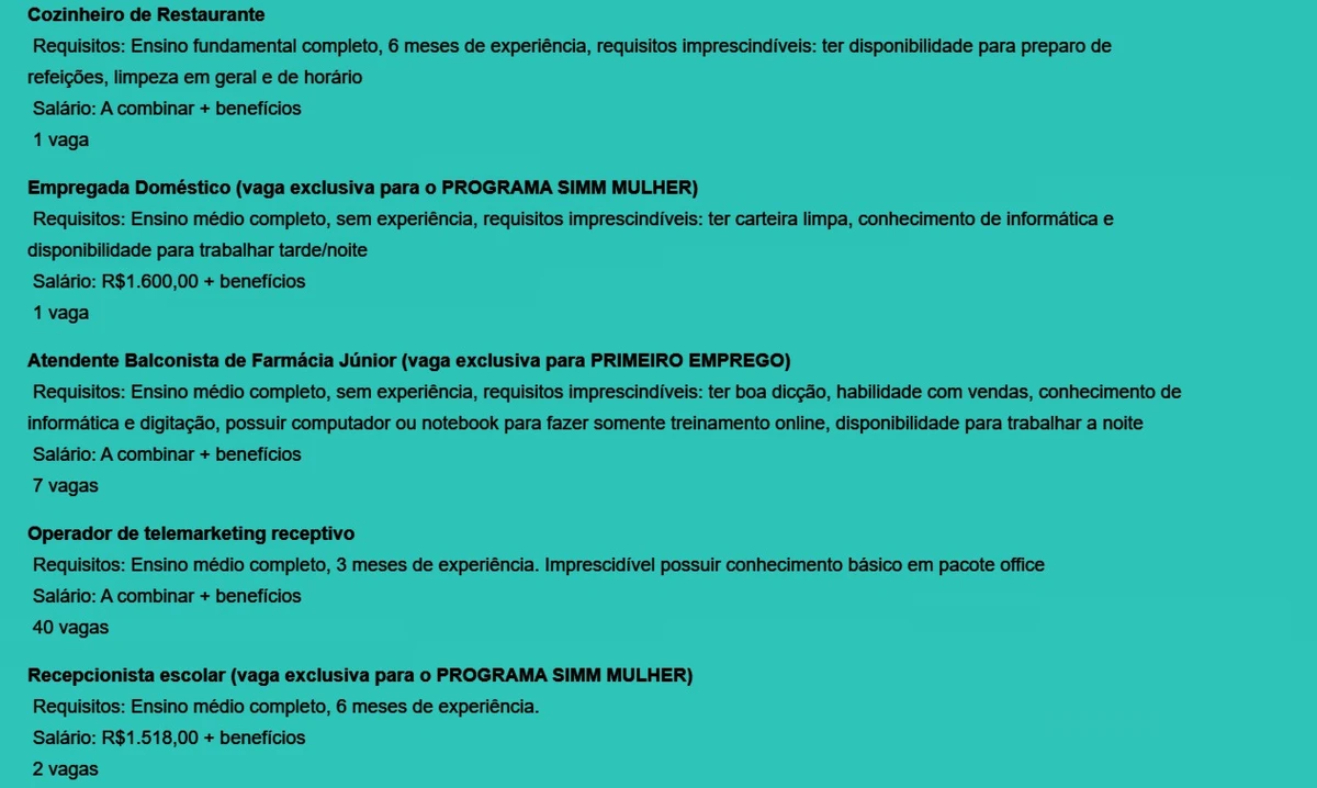 Veja vagas por Reprodução