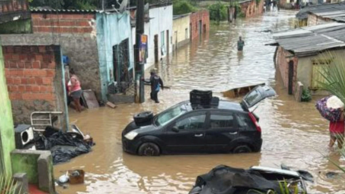 Alagamentos foram registrados em Pau Brasil, no sul da Bahia