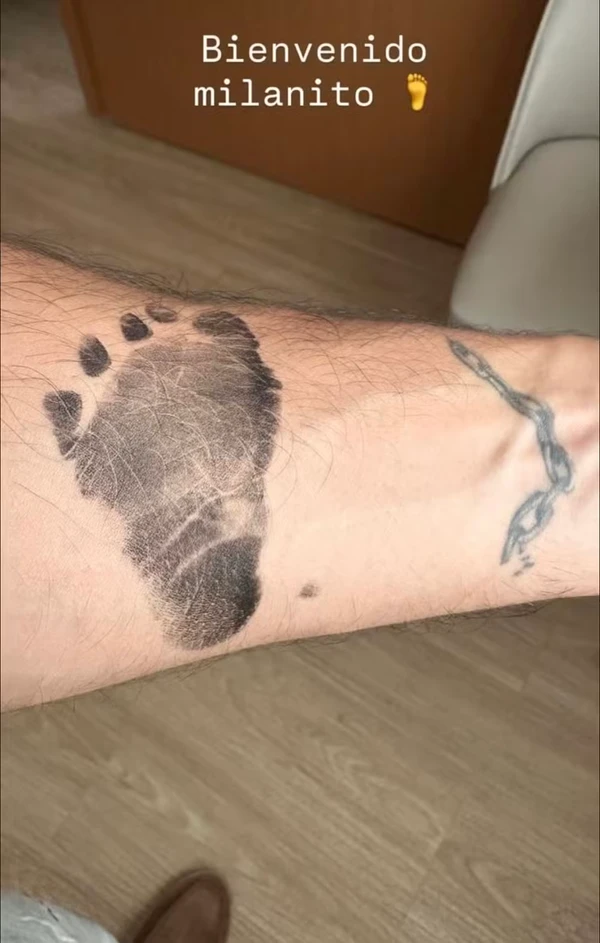 Nasce Milano, filho de Arrascaeta e Camila Bastiani por Reprodução/Instagram