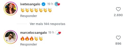 Ivete volta a comentar post de Daniel Cady em rede social por Reprodução