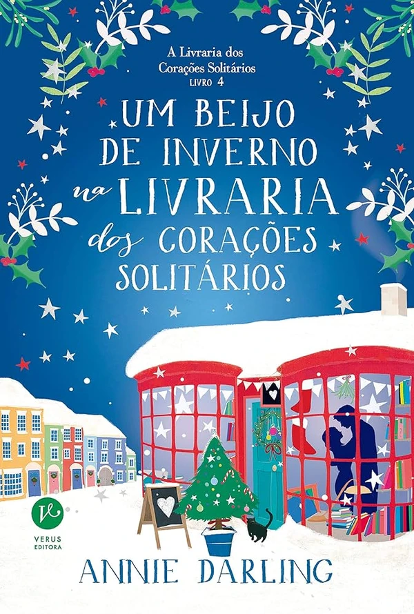 Um beijo de inverno na livraria dos corações solitários, de Annie Darling (Verus): Mattie, uma confeiteira brilhante, detesta a comemoração desde que teve o coração partido na véspera de um Natal. A única coisa que ela odeia mais que essa data é o insuportável Tom, que a irrita desde que ela começou a administrar o salão de chá ao lado da livraria. por Divulgação