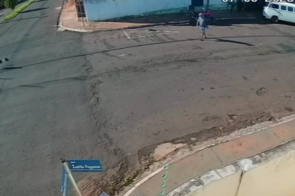 Idoso é 'atropelado' por cachorro ao atravessar a rua por Reprodução