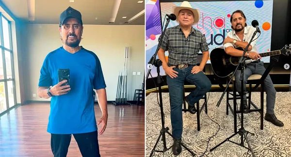 Mauri em selfie e ao lado foto com o irmão Mauricio, sua dupla sertaneja  por Reprodução/Redes Sociais 