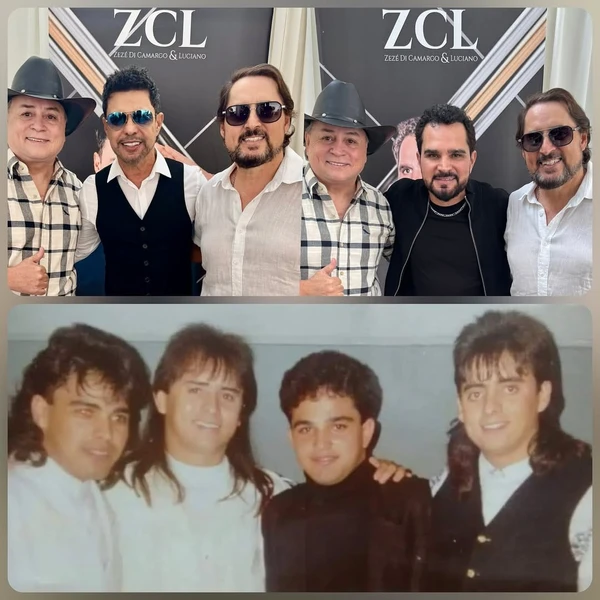Maurício e Mauri com a dupla Zezé Di Camargo e Luciano  por Reprodução/Redes Sociais 