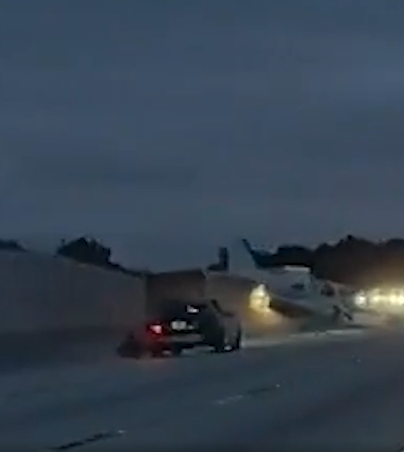 Avião faz pouso forçado e aterrissa em cima de carro por Reprodução