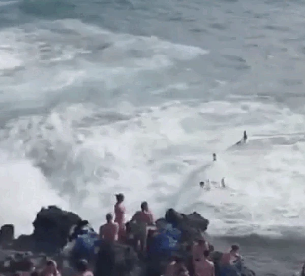 Veja a onda gigante que matou quatro pessoas nas Ilhas Canária; 5ª vítima segue desaparecida por Reprodução