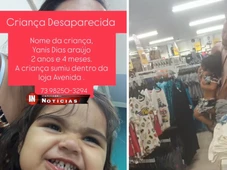 Imagem - Criança desaparece em loja na Bahia, mãe chama a polícia e desfecho surpreende; veja