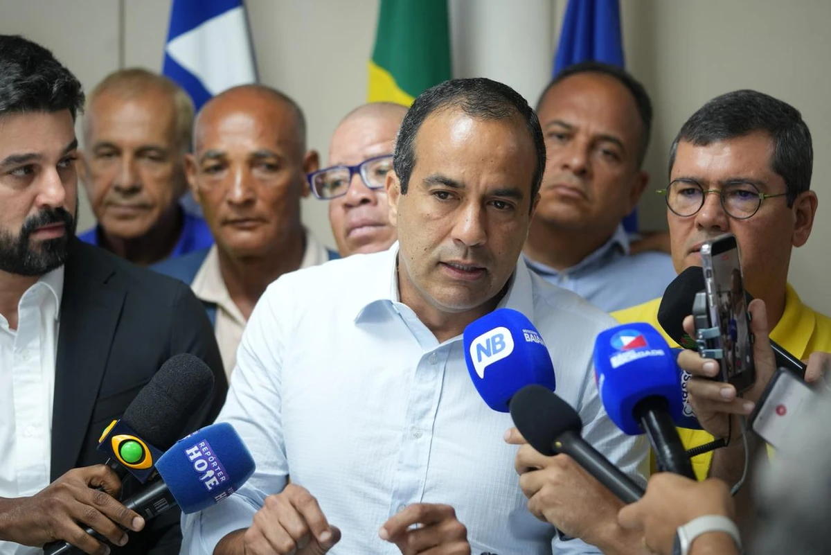 Bruno Reis durante anúncio por Betto Jr./ Secom PMS