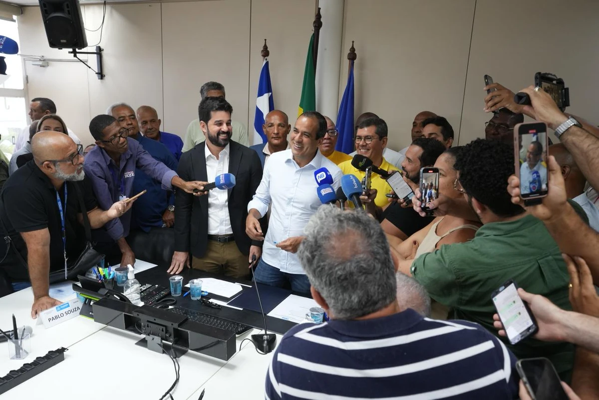 Bruno Reis durante anúncio por Betto Jr./ Secom PMS