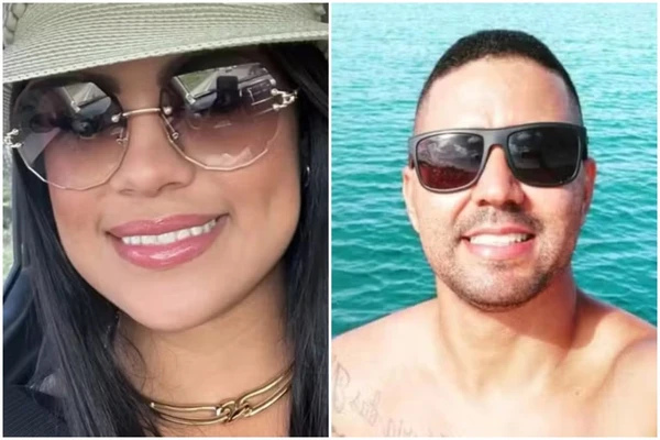 Géssica do Nascimento Reis, 30 anos, e o policial militar Alden Teixeira Santos, 40 anos