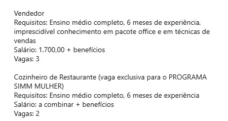 Veja vagas por Reprodução