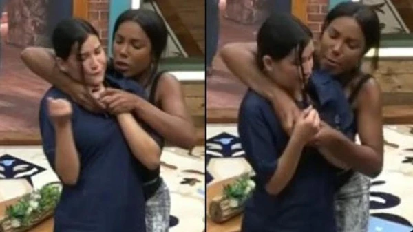 Carol Lekker foi expulsa de "A Fazenda 17" após aplicar um 'mata-leão' em Duda Wendling por Record/Reprodução