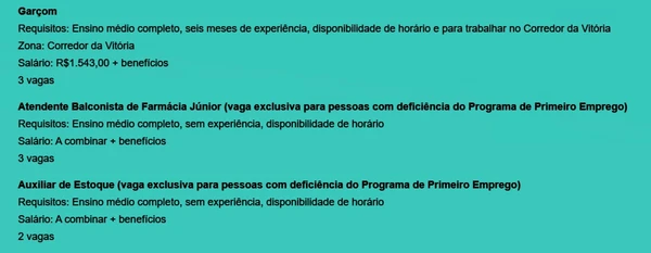 Veja vagas por Reprodução