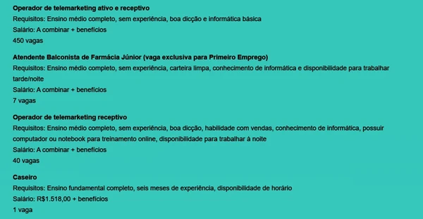 Veja vagas por Reprodução