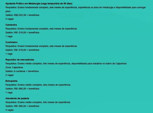 Veja vagas por Reprodução