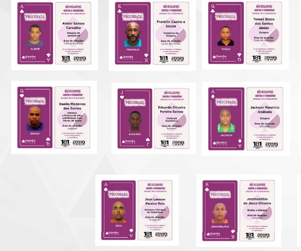 Baralho identifica principais foragidos da Bahia por SSP/BA