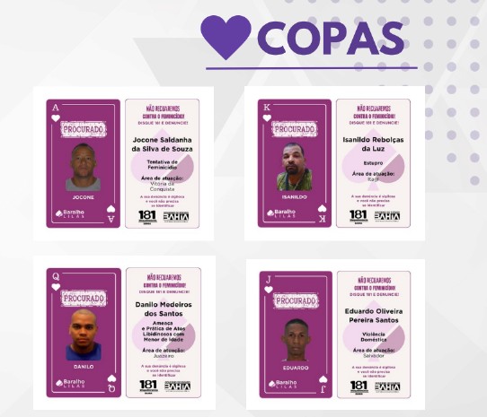 Baralho identifica principais foragidos da Bahia por SSP/BA