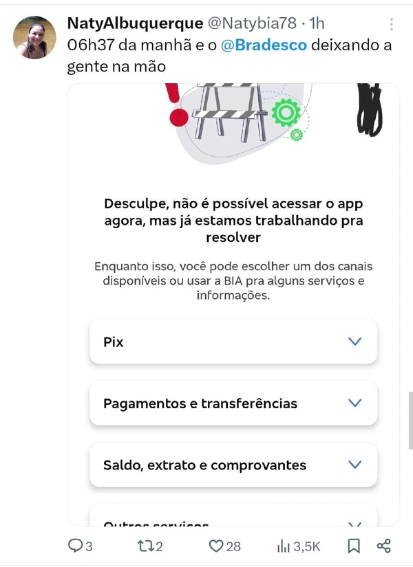 Queixas de clientes do Bradesco por Reprodução