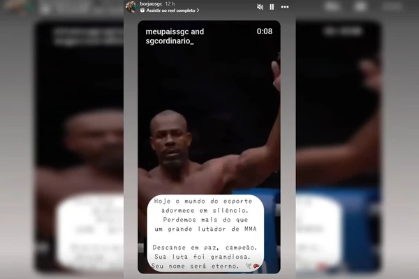  Feliciano Borges Neto, irmão de Gerônimo, lamentando a morte do ex-lutador por Reprodução/redes sociais 