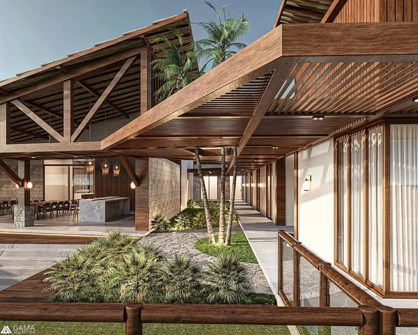 Novo projeto da mansão de João Gomes reflete a identidade sertaneja do cantor por Divulgação/@agamaarquitetura
