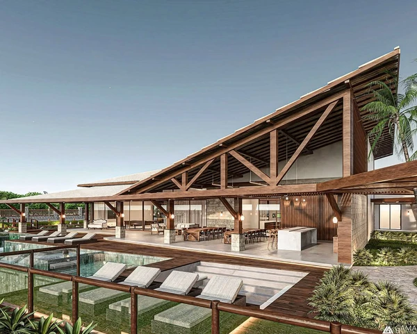 Novo projeto da mansão de João Gomes reflete a identidade sertaneja do cantor por Divulgação/@agamaarquitetura