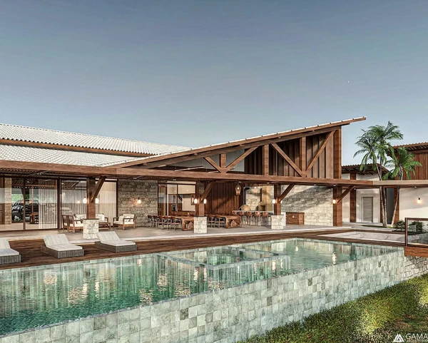 Novo projeto da mansão de João Gomes reflete a identidade sertaneja do cantor por Divulgação/@agamaarquitetura