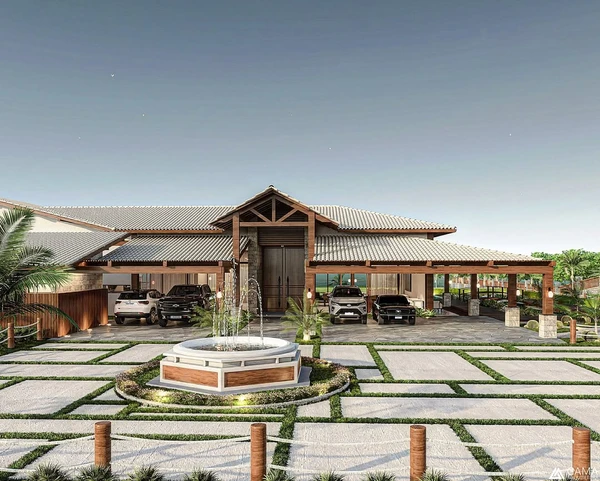 Novo projeto da mansão de João Gomes reflete a identidade sertaneja do cantor por Divulgação/@agamaarquitetura