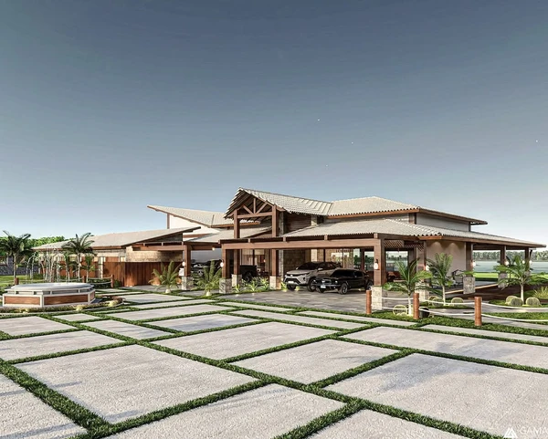 Novo projeto da mansão de João Gomes reflete a identidade sertaneja do cantor por Divulgação/@agamaarquitetura