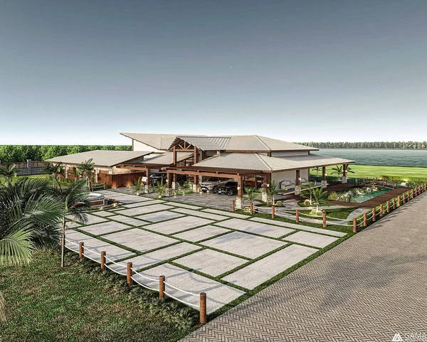 Novo projeto da mansão de João Gomes reflete a identidade sertaneja do cantor por Divulgação/@agamaarquitetura