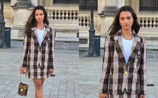 Rayssa assistiu a um desfile da Louis Vuitton na Paris Fashion Week, em 2024 por Reprodução