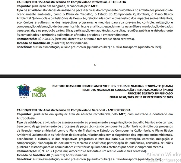 Vagas e salários foram detalhadas por Reprodução