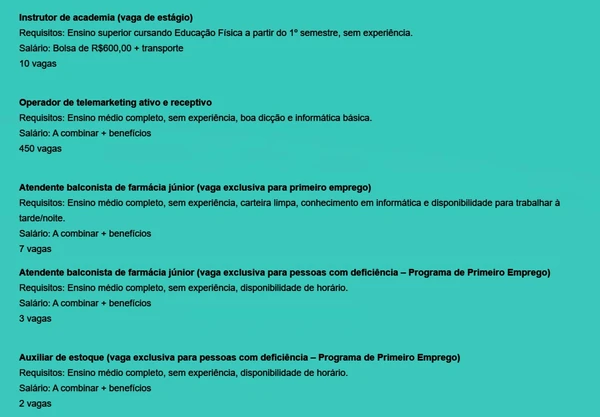 Veja vagas por Reprodução