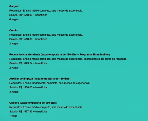 Veja vagas por Reprodução