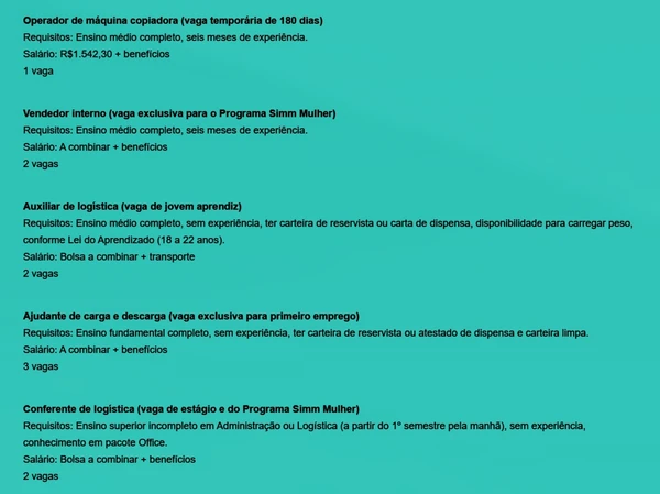 Veja vagas por Reprodução