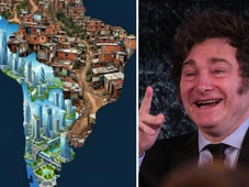 Imagem - Brasil vira 'favela' em imagem compartilhada por Milei após eleição no Chile