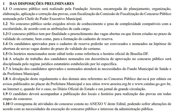 Edital da Prefeitura de Catalão por Edital 