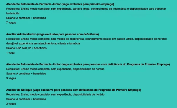 Veja vagas por Reprodução