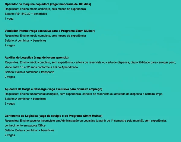 Veja vagas por Reprodução