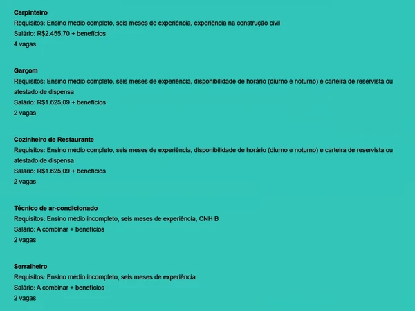 Veja vagas por Reprodução