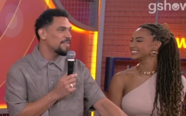 Aline Patriarca e Vinícius Nascimento por Reprodução/TV Globo