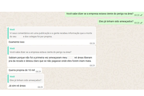 Familiar revelou ameaças contra empresa por Reprodução