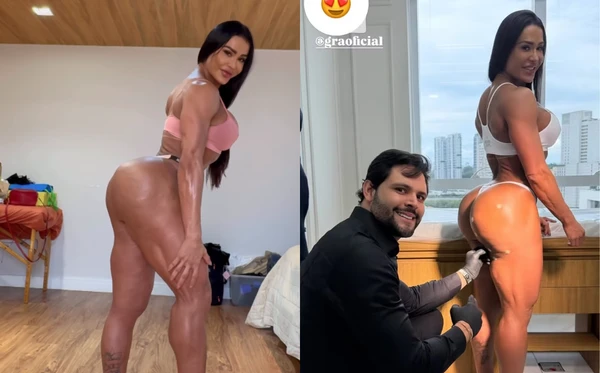 Antes e depois de Gracyanne Barbosa por Reprodução/Instagram
