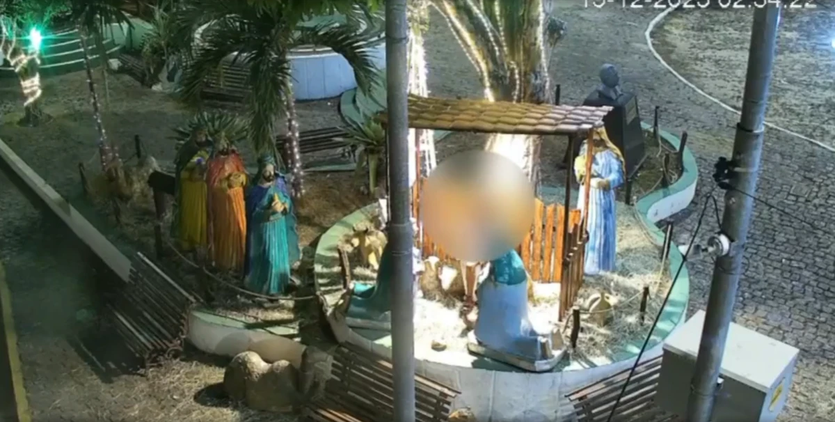 Mulher depredou presépio por Reprodução
