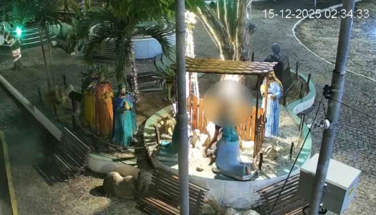 Mulher depredou presépio por Reprodução
