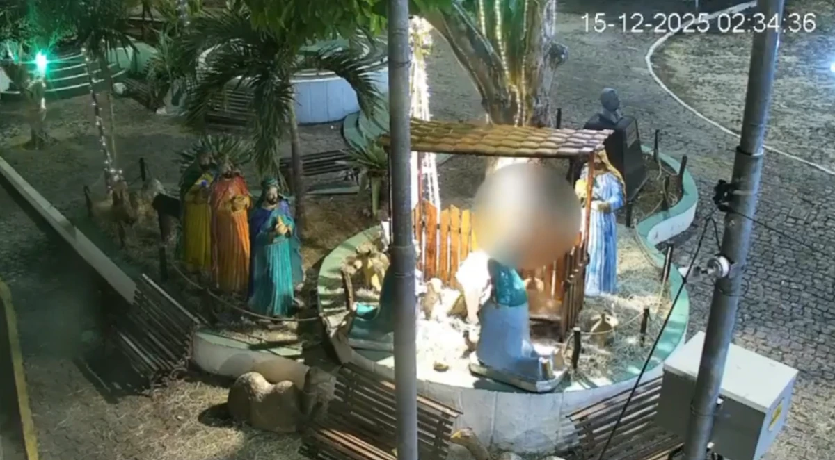 Mulher depredou presépio por Reprodução